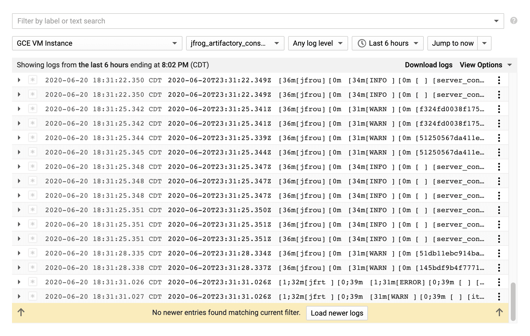 gcp-unstructured-logging